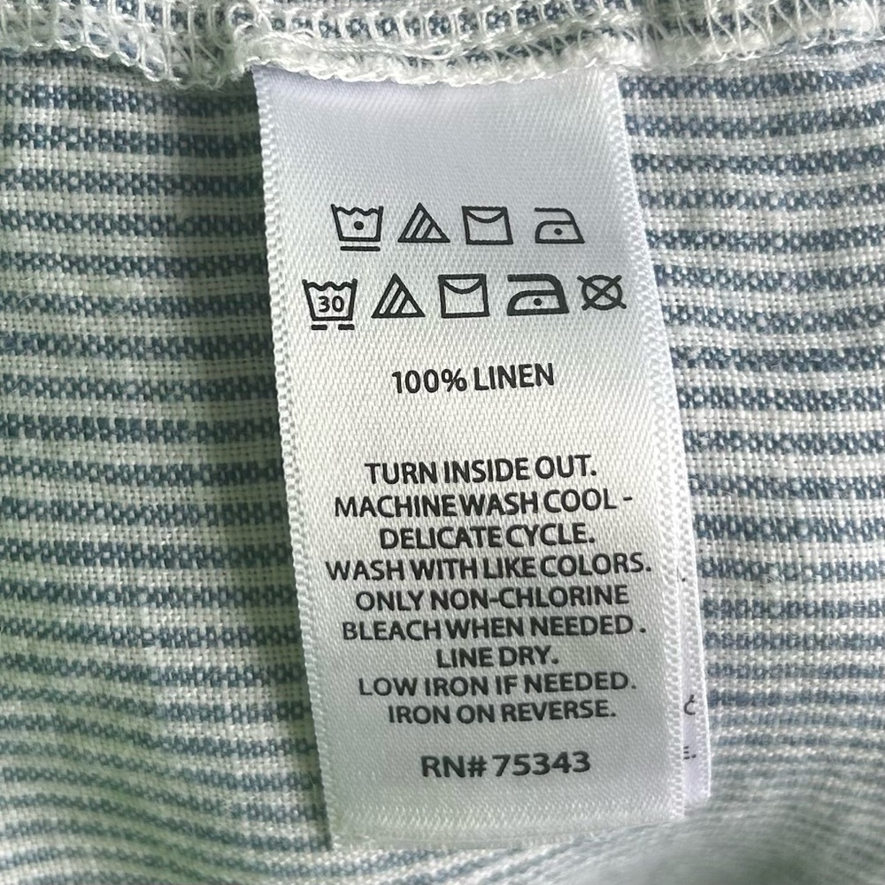 LUCKY BRAND sleeveless blue white striped linen v-neck dress - Picture 5 of 7